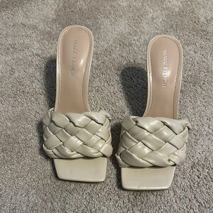 Marc Fisher Women's Cream Braided Sandals